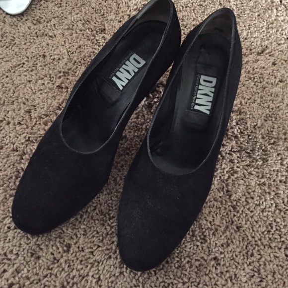 Donna Karan New York Black Suede Heels