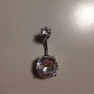 Cz belly button ring