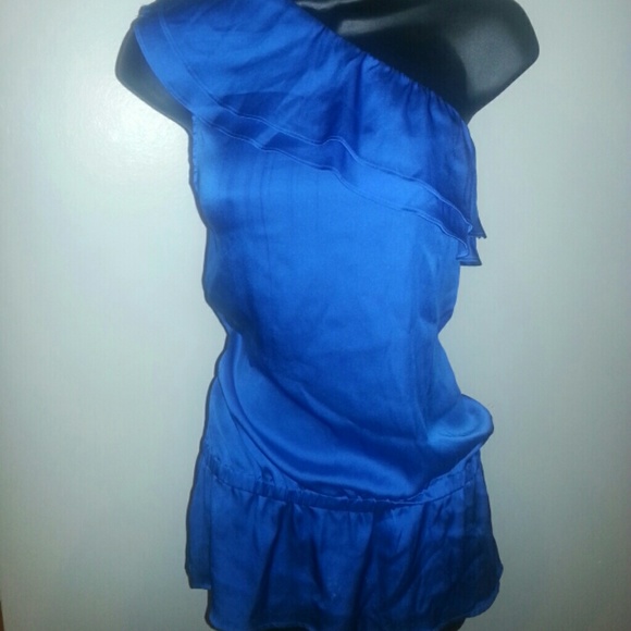 BLUE One Shoulder Halter from The Limited