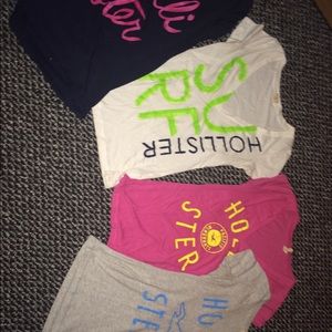 4 hollister v-necks