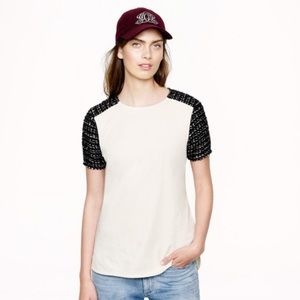 J crew tweed sleeve top