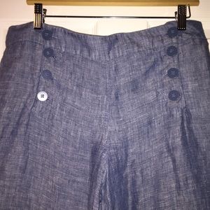 Chambray wide leg trousers