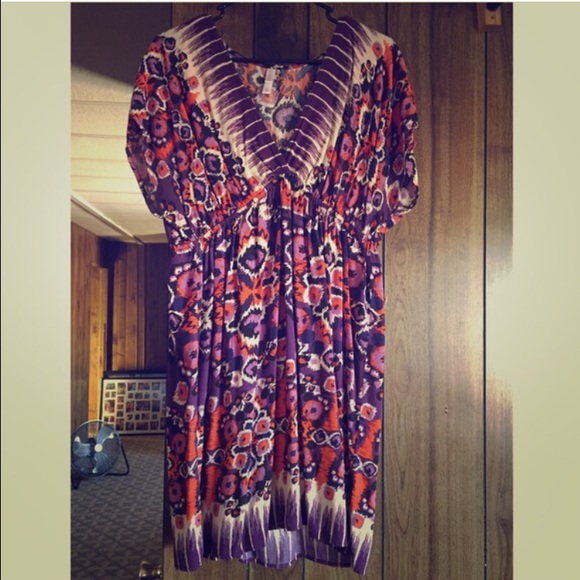 Purple and coral dress