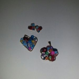 Necklace pendants with matching earings