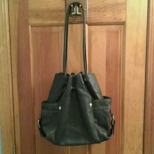FOSSIL BLACK LEATHER SHOULDER BAG PURSE #ZB2133