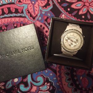 White acrylic Michael Kors watch