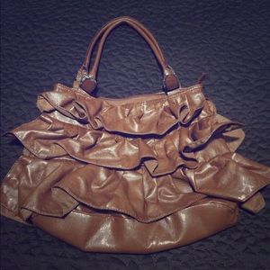 Brown ruffle purse