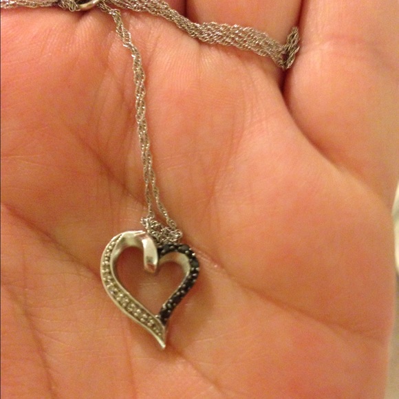 Kay Jewelers Black and White Diamond HeartNecklace