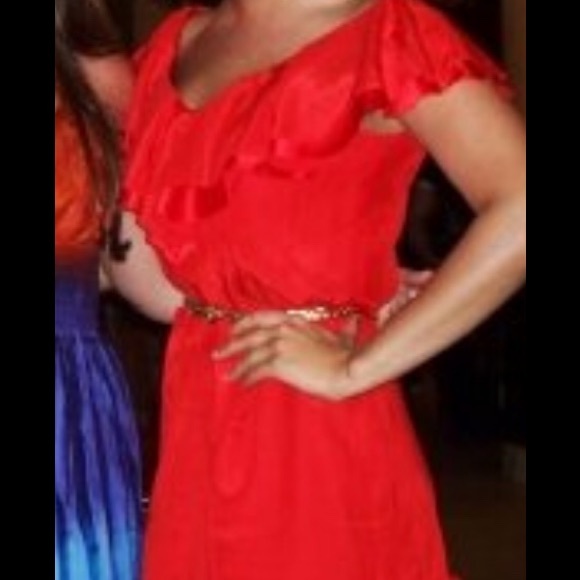Red ruffle Antonio Melani Dress