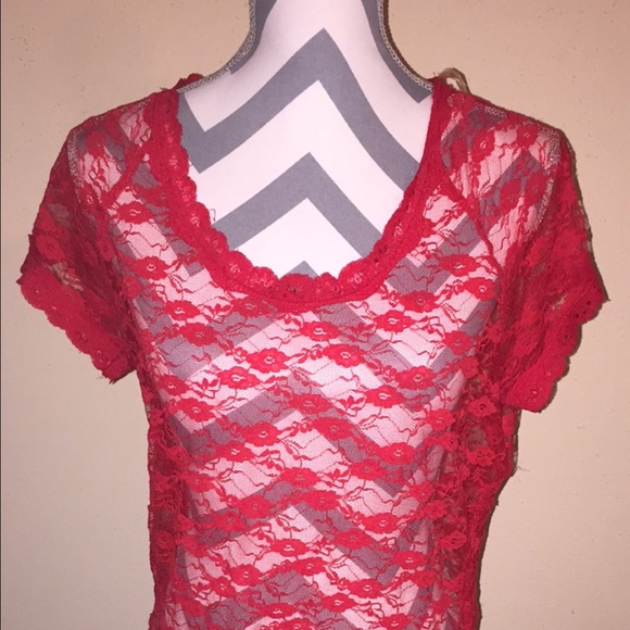 Red lace top