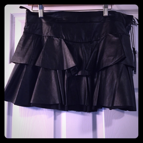 Black like-leather mini skirt, brand new