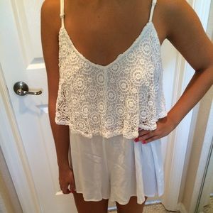 White LF Crochet Romper