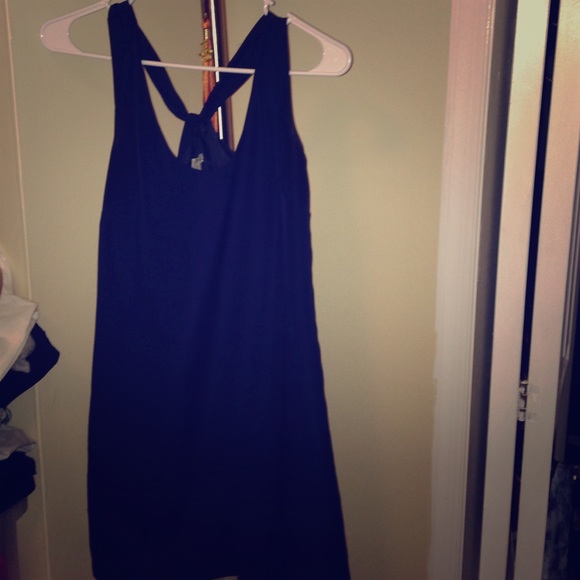 Racer back navy blue crew dress!