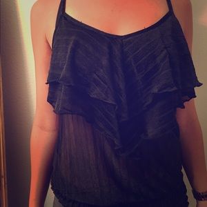 Cute sheer black Romeo and Juliet couture top