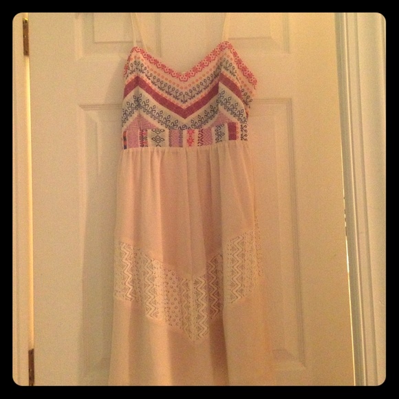 Cream;Patterned Dress