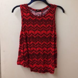 Open Back Red and Black Heart Top