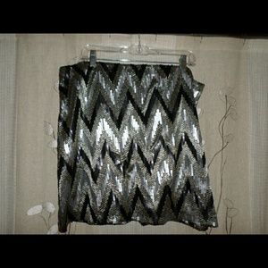 Glitzy Chevron Forever 21 Sequined Skirt NWT 2X