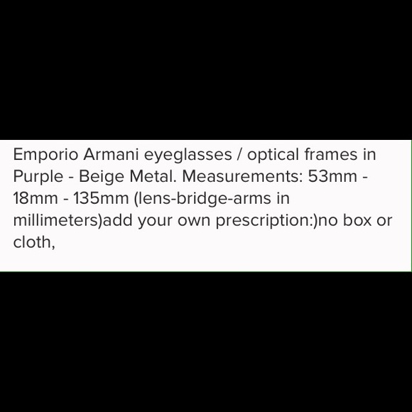 Armani frames add your own RX - Picture 3 of 3