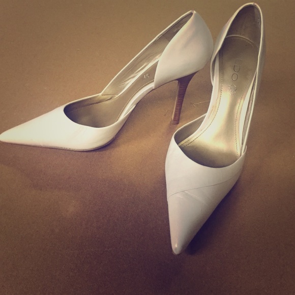 aldo white heels