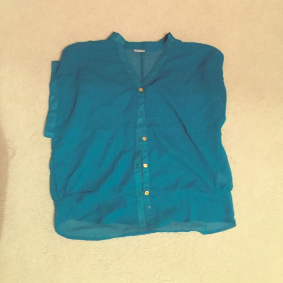 Teal sheer top