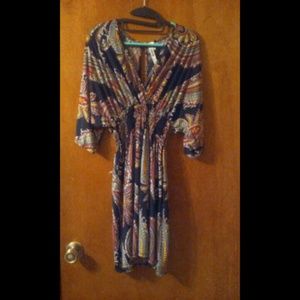 Fun and Colorful V-necked dress by Exist Relaxx.