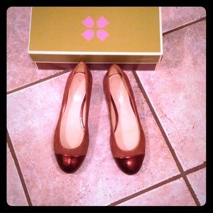 Naturalized brown/metallic ballet flats