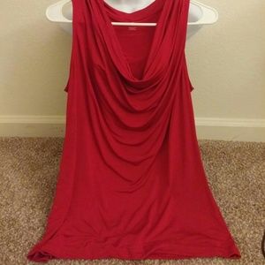 Sexy silky red drape tank top dressy