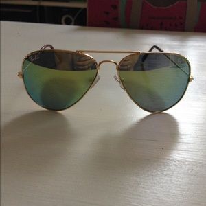 Rayban green mirrored aviators