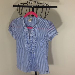 Abercrombie & Fitch Ruffled Button Up