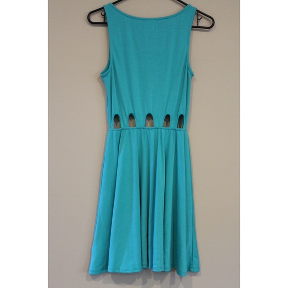 LA Hearts Turquoise Sun Dress with Cut Outs - Picture 2 of 2