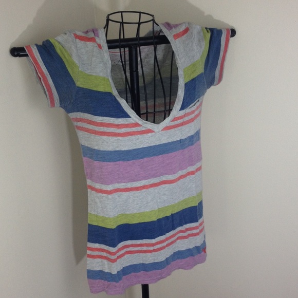 American Eagle Outfitters Striped Pocket Tee