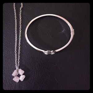 Matching Fossil Necklace and Bracelet Set