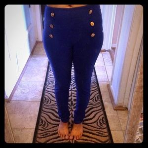 Royal blue high waist skinny pant