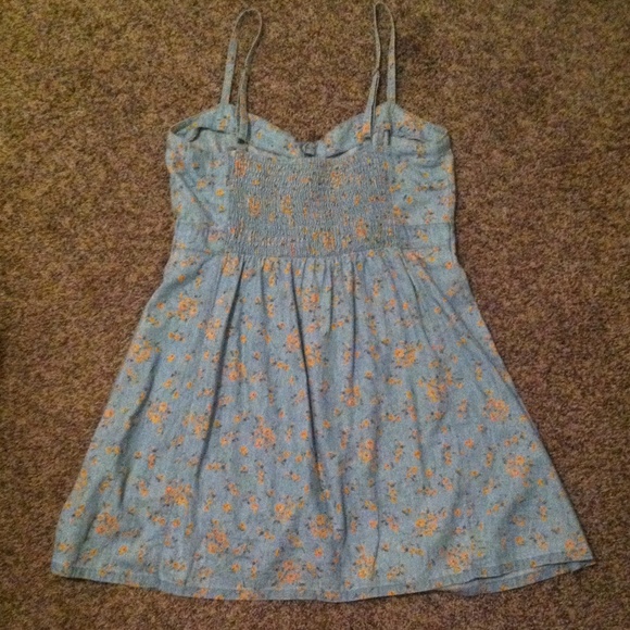 Denim Floral-Print Bustier Dress - Picture 3 of 3