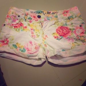 White Flower Shorts