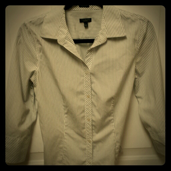 Black and white pinstripe top