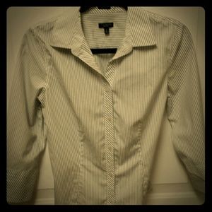 Black and white pinstripe top