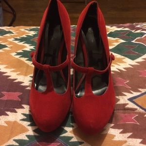 Red suede heels!