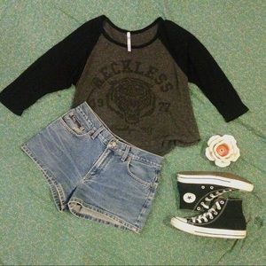 *SOLD* Gray& Black Baseball Tee | F21