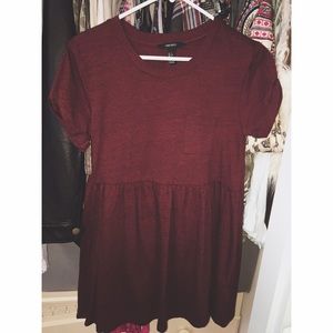 Maroon babydoll dress