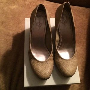 Jessica Simpson cute and comfy closes toe wedge