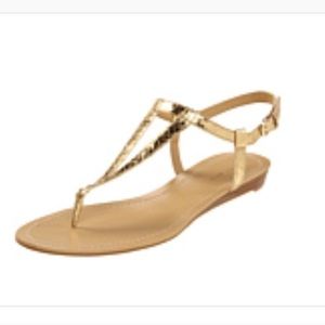 Gold Nine West Sandals
