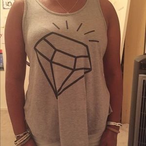 Purple Snow diamond tank top w/ slight open back