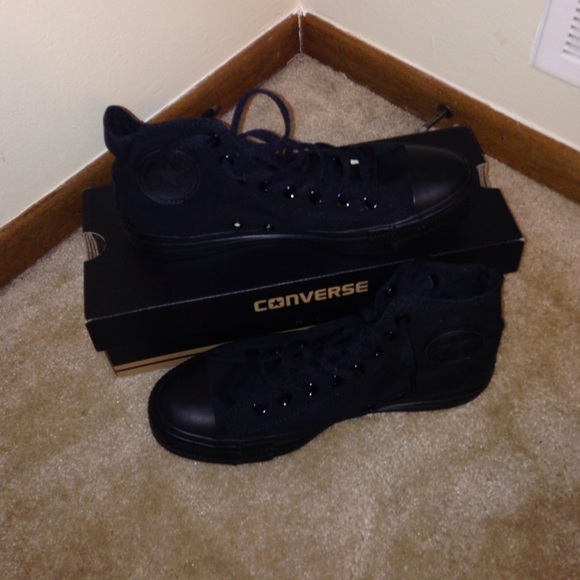 All black high top converse