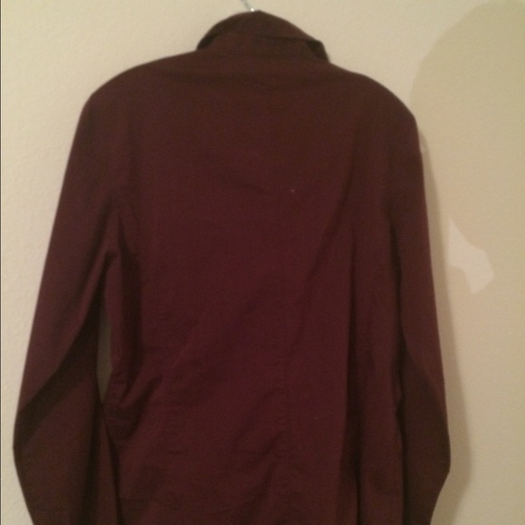 Dark Purple NY&Co Zip Up Shirt [3 for 10] - Picture 4 of 4