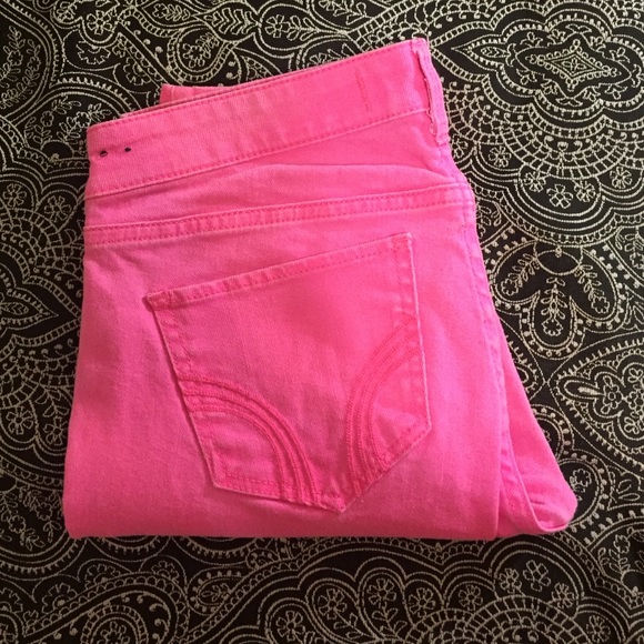 Hollister hot pink skinny jeans