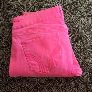 Hollister hot pink skinny jeans