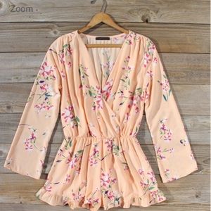 Peach Floral Romper