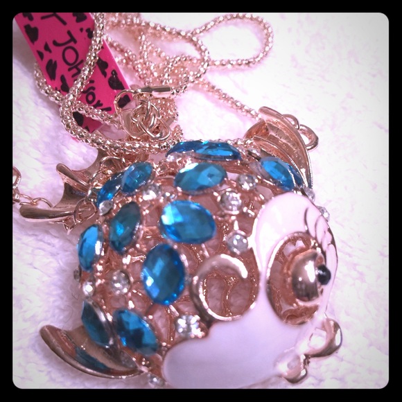 NWT BETSEY JOHNSON BLUE BUBBLE FISH