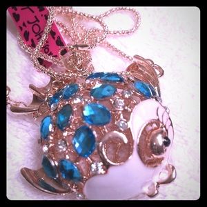 NWT BETSEY JOHNSON BLUE BUBBLE FISH